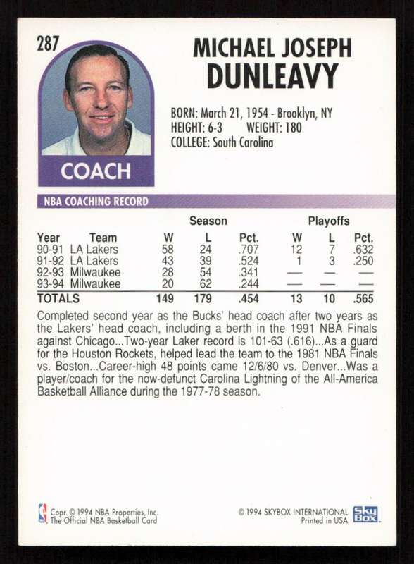 1994-95 Hoops #287 Mike Dunleavy