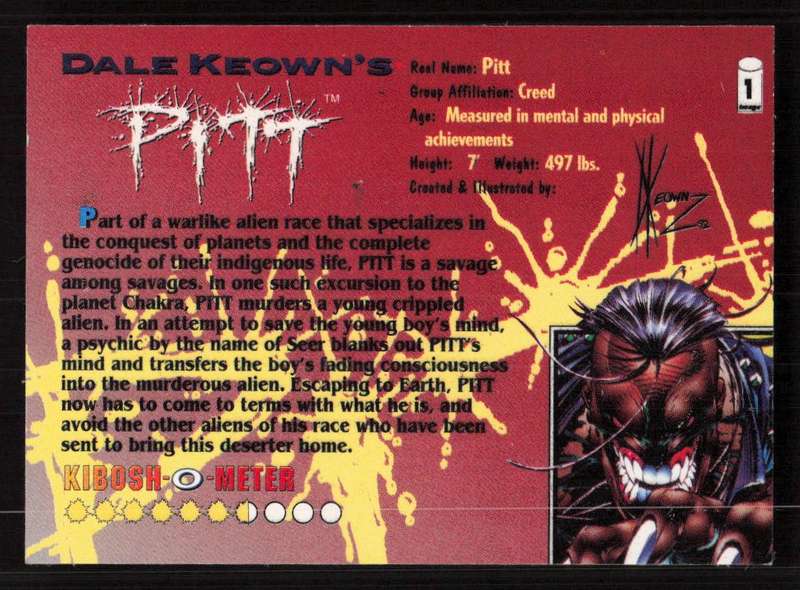 Wizard Magazine 1993 Dale Keown's Pitt Card 1