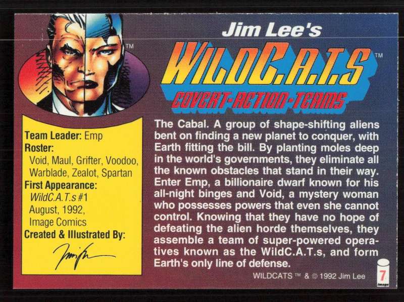 Wizard Magazine 1992 jim Lee's Wild C.A.T.S Card 7