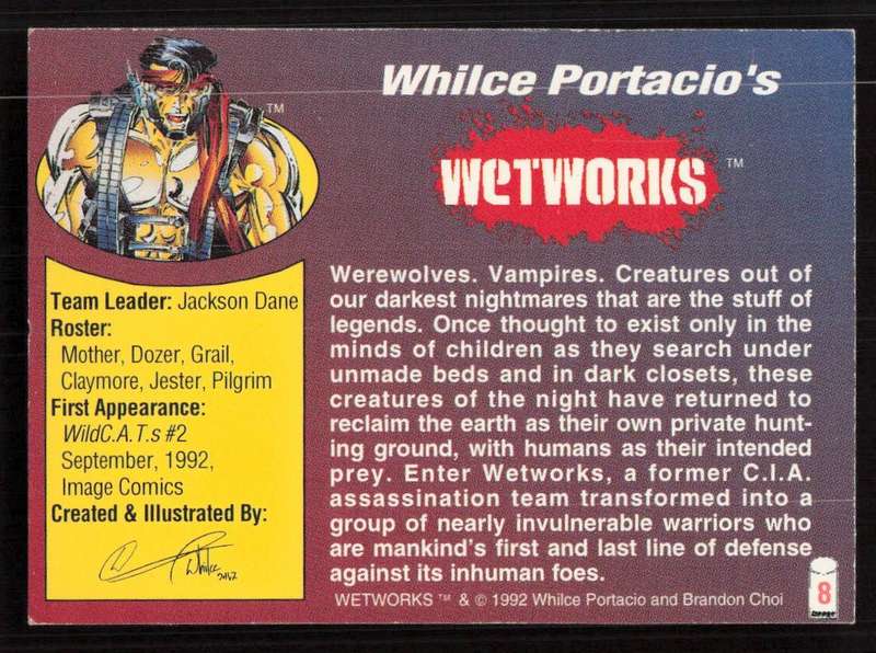 Wizard Magazine 1992 Whilce Portacio's Wetworks Card 8