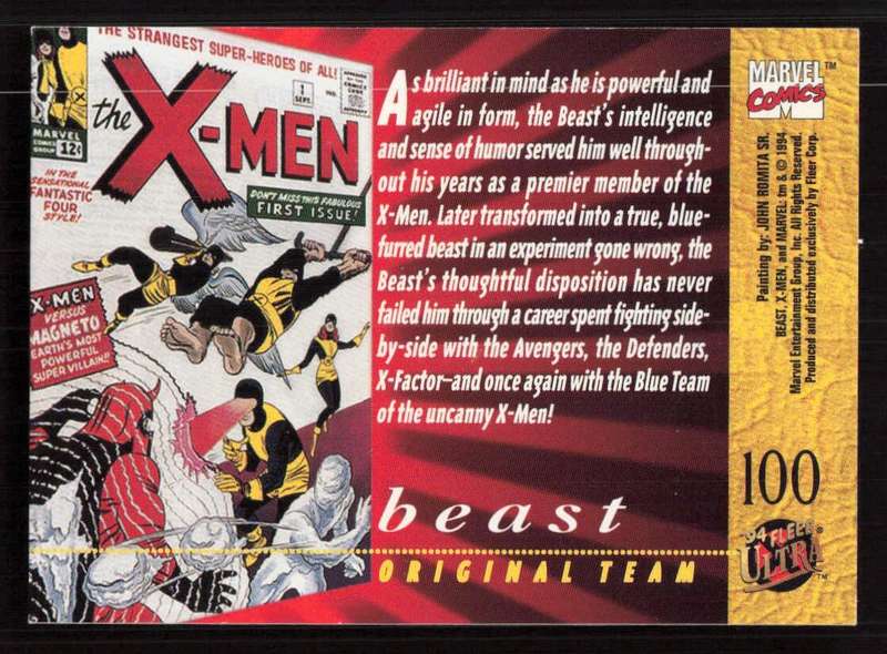94 Fleer Ultra X-Men Beast 100