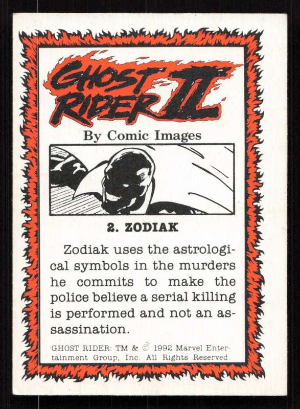 1992 Comic Images Ghost Rider II Card 2 Zodiac