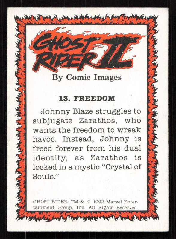1992 Comic Images Ghost Rider II Card 13 Freedom