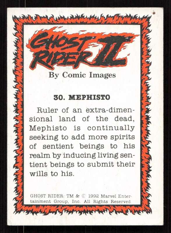 1992 Comic Images Ghost Rider II Card 30 Mephisto