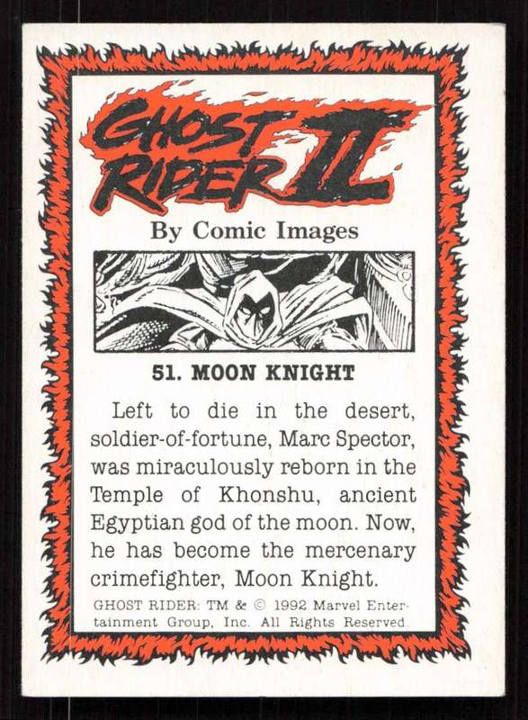 1992 Comic Images Ghost Rider II Card 51 Moon knight