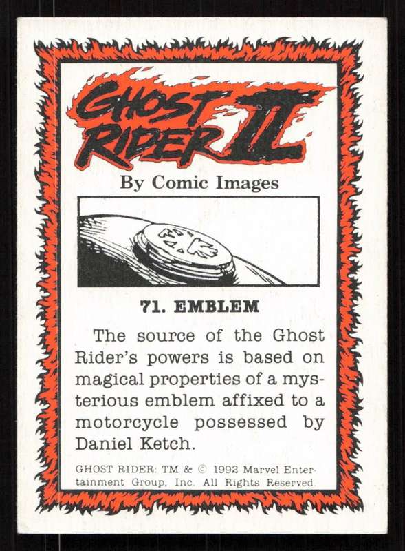 1992 Comic Images Ghost Rider II Card 71 Emblem