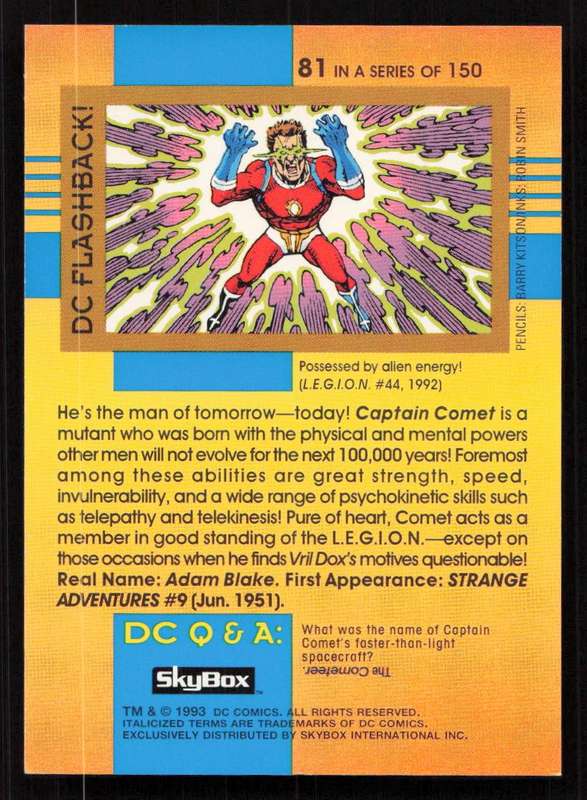 1993 SkyBox DC Comics Captain Comet Card 81