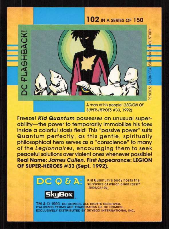 1993 SkyBox DC Comics Kid Quantum Card 102