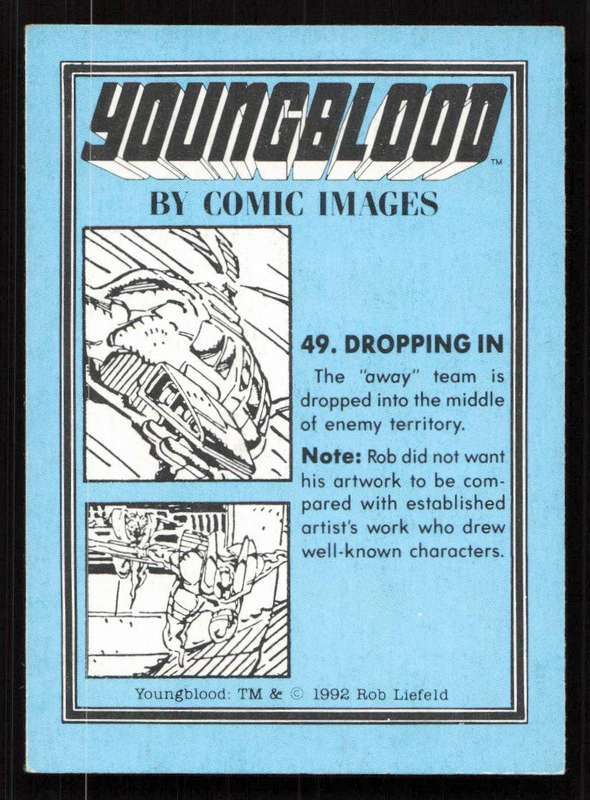 1992 Comic Images Youngblood Card 49 Dropping In