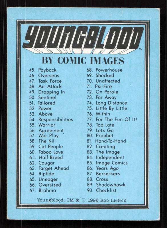 1992 Comic Images Youngblood Card 90 Checklist