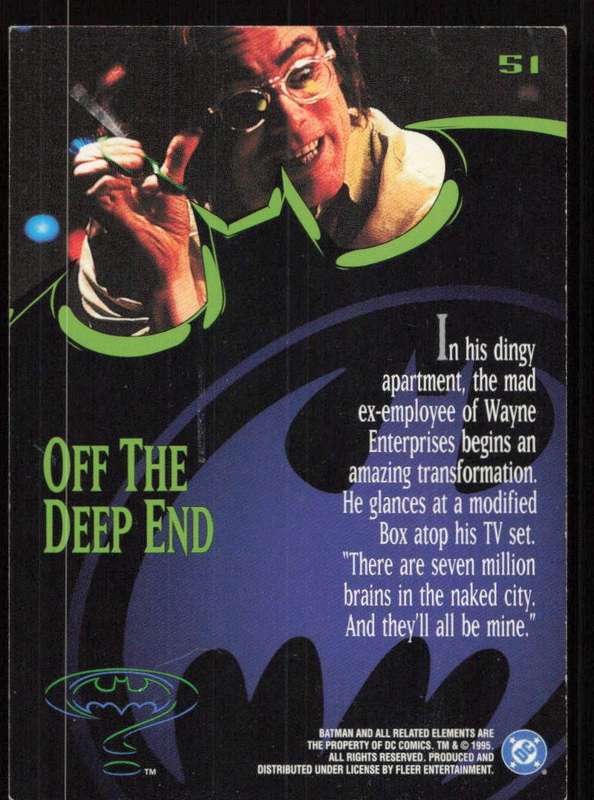 Fleer Ultra 95 DC Comics Batman Forever  - 51 Off the Deep End