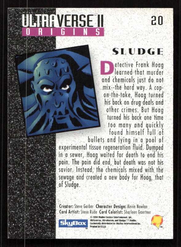1994 SkyBox  Ultraverse II Origins Card 20 Sludge