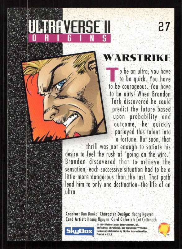 1994 SkyBox  Ultraverse II Origins Card 27 Warstrike