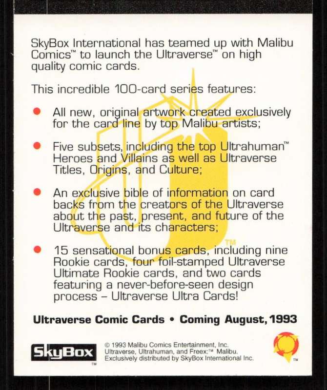1993 SkyBox Ultraverse Freex