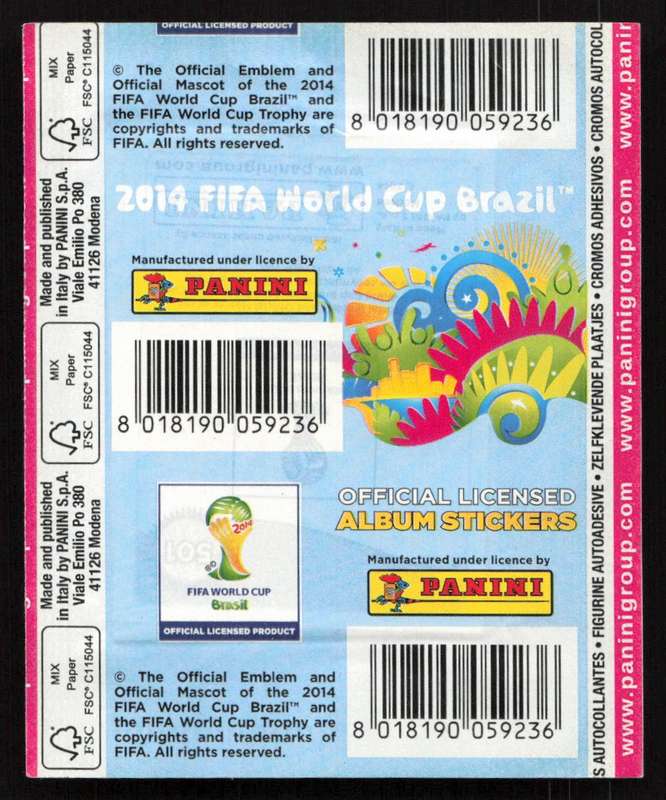 Panini FIFA World Cup Brasil Sticker Pack Factory Sealed 5 Stickers