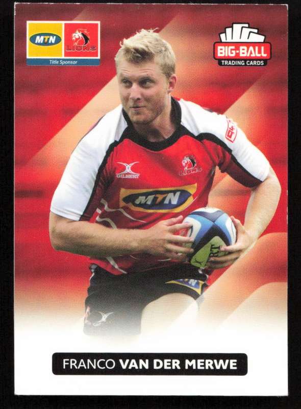 Big Ball 2012 Rugby Trading Card Card 126/248 Franco van der Merwe
