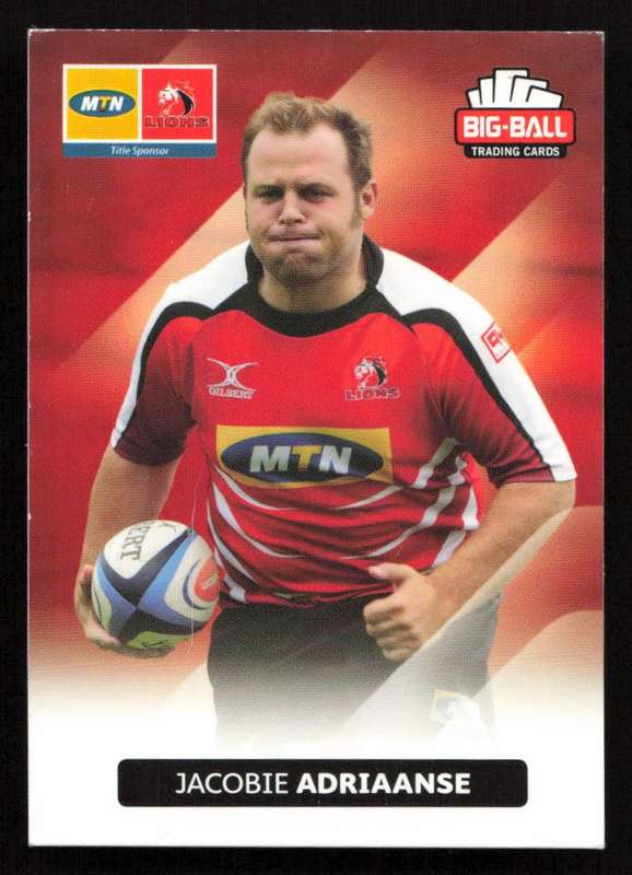 Big Ball 2012 Rugby Trading Card Card 130/248 Jacobie Adriaanse