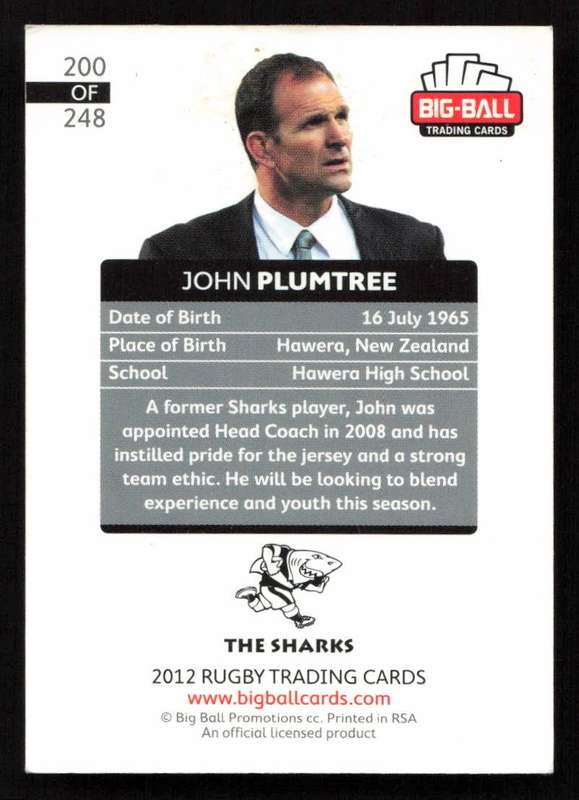 Big Ball 2012 Rugby Trading Card Card 200/248 John Plumtree