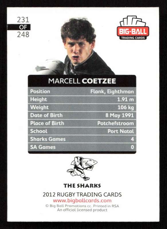 Big Ball 2012 Rugby Trading Card Card 231/248 Marcell Coetzee
