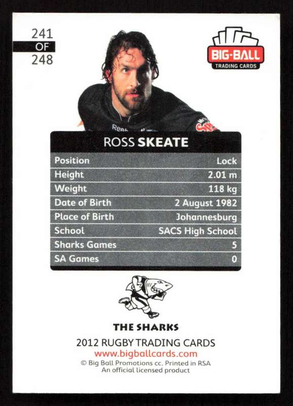 Big Ball 2012 Rugby Trading Card Card 241/248 Ross Skeate