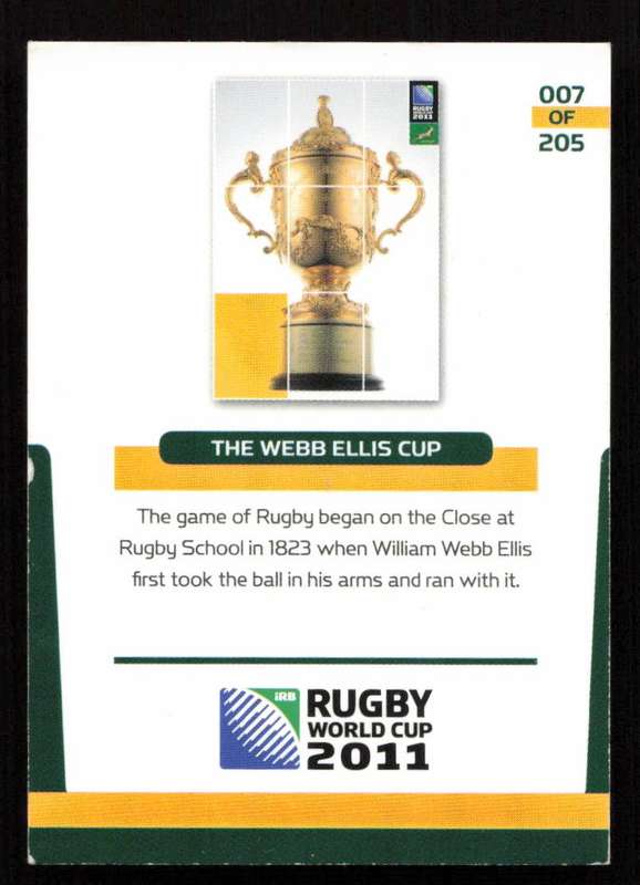Rugby World Cup 2011 - Card 007/205 - The Webb Ellis Cup