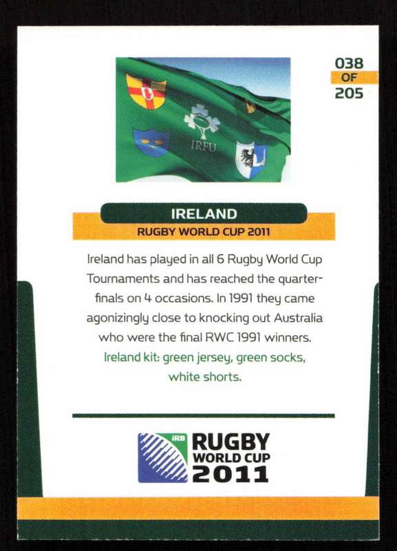 Rugby World Cup 2011 - Card 038/205 - Ireland