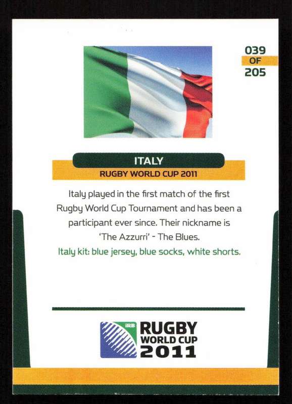 Rugby World Cup 2011 - Card 039/205 - Italy