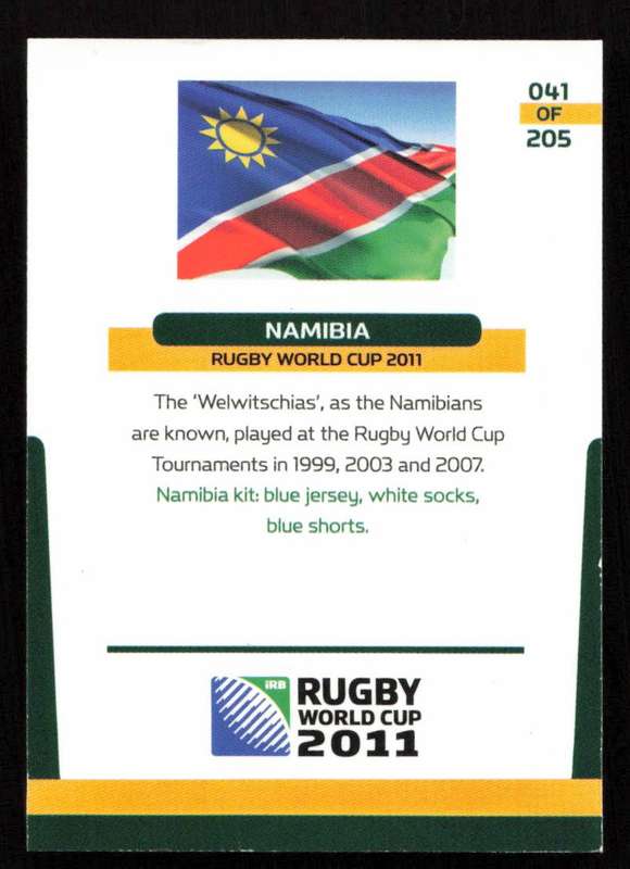 Rugby World Cup 2011 - Card 041/205 - Namibia