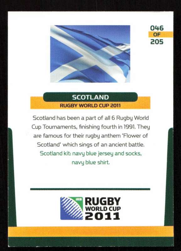 Rugby World Cup 2011 - Card 046/205 - Scotland