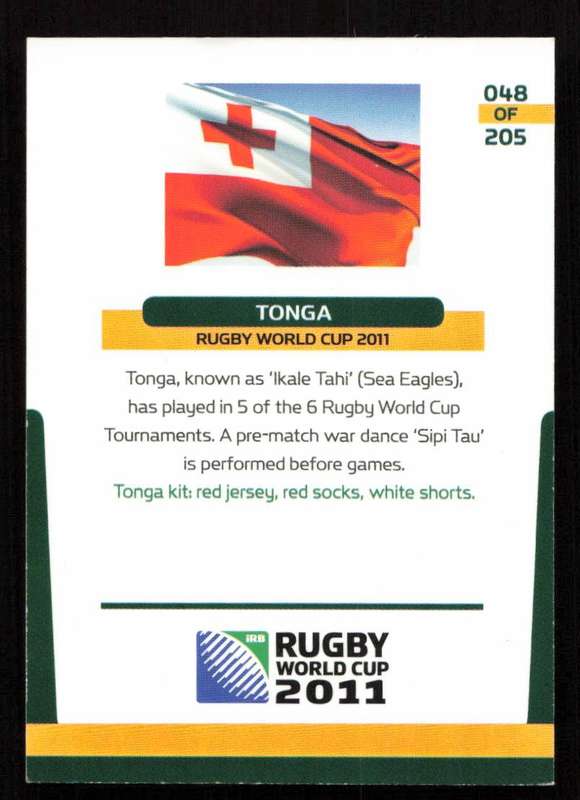 Rugby World Cup 2011 - Card 048/205 - Tonga