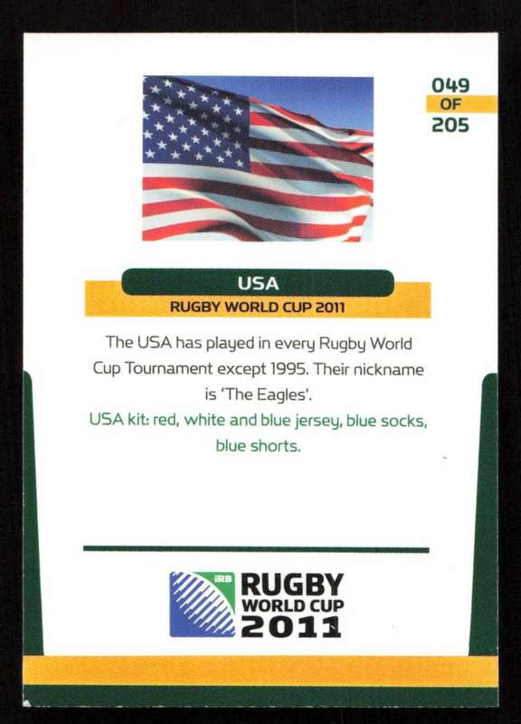 Rugby World Cup 2011 - Card 049/205 - USA