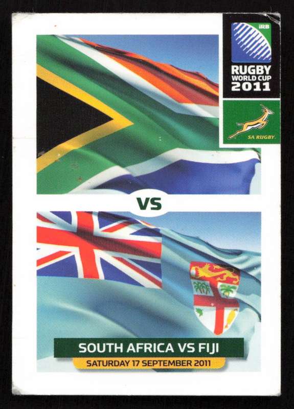 Rugby World Cup 2011 - Card 052/205 - South Africa VS Fiji