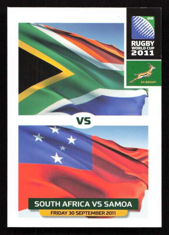 Rugby World Cup 2011 - Card 054/205 - South Africa VS Samoa