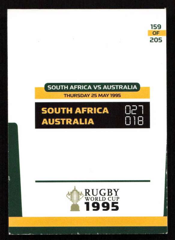 Rugby World Cup 1995 - Card 159/205 - South Africa VS Australia