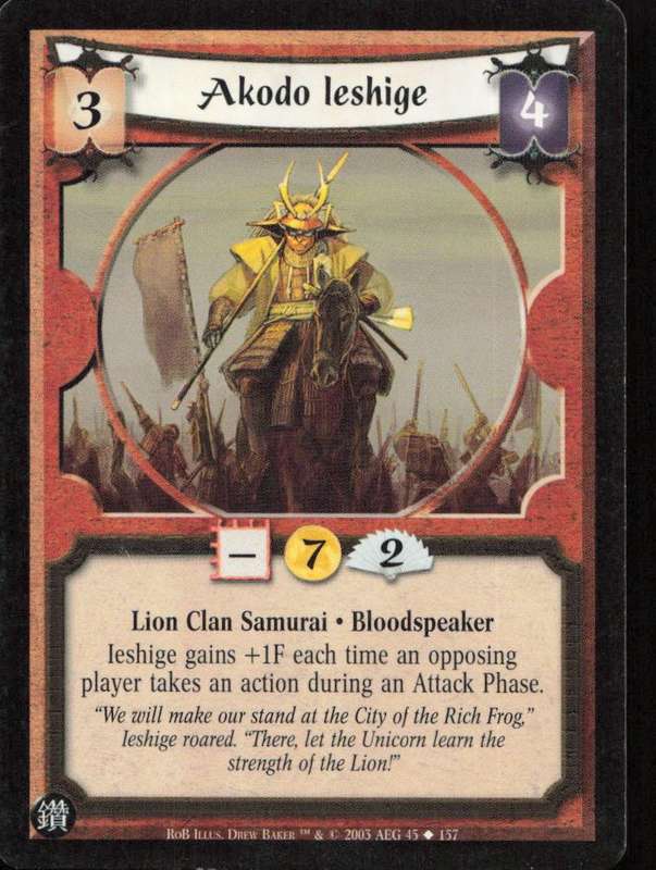 Legends of the Five Rings - L5R Akodo leshige