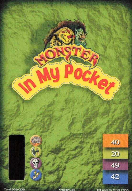 Monster In My Pocket Card 39