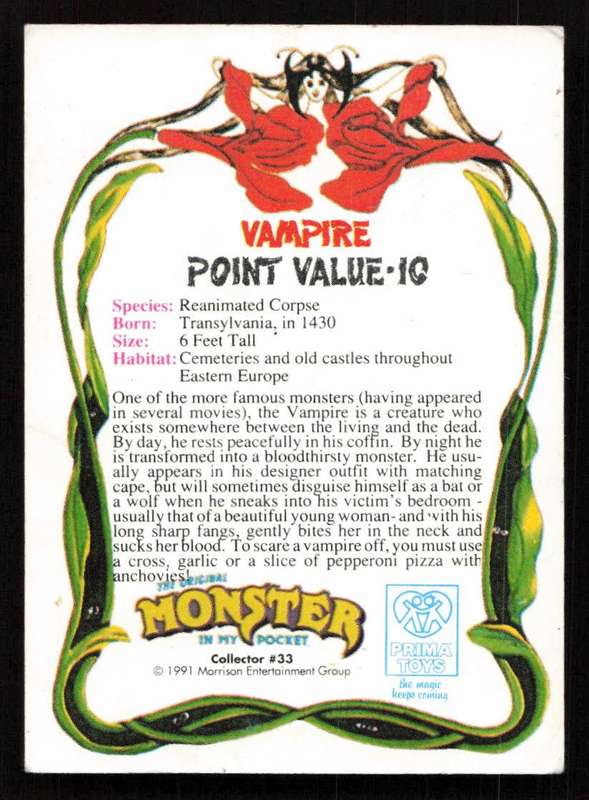 The Original Monster In My Pocket Mad Vampire