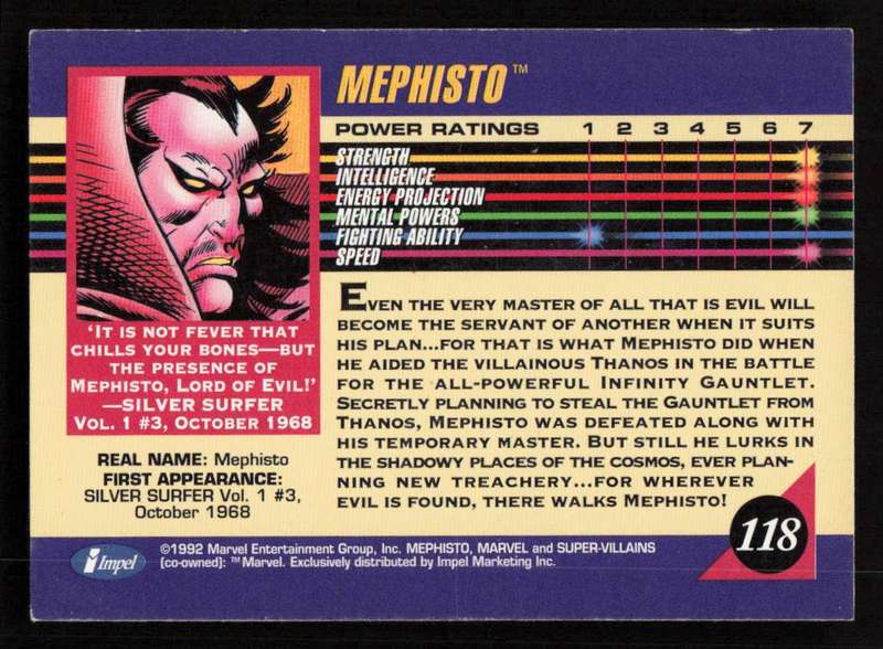 1992 Marvel Entertainment 118 Mephisto