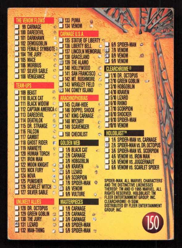 1995 Marvel Fleer Ultra Spider-man Checklist
