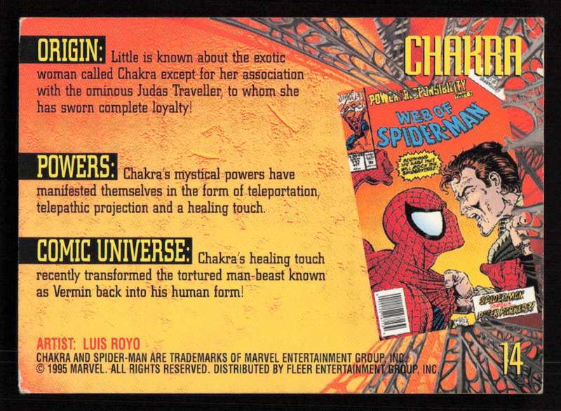 1995 Marvel Fleer Ultra Spider-man 14 Chakra