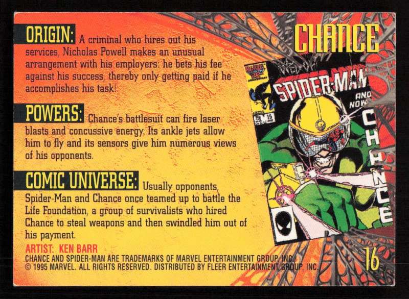 1995 Marvel Fleer Ultra Spider-man 16 Chance