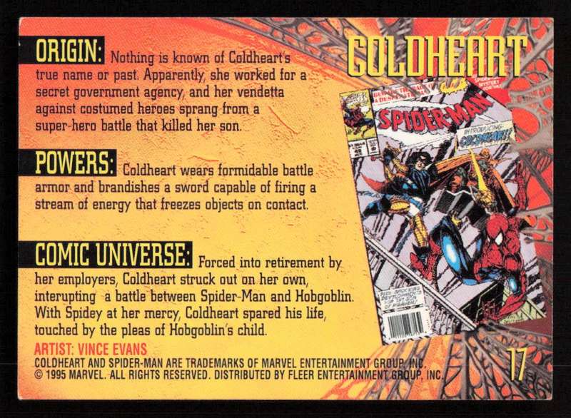 1995 Marvel Fleer Ultra Spider-man 17 Coldheart