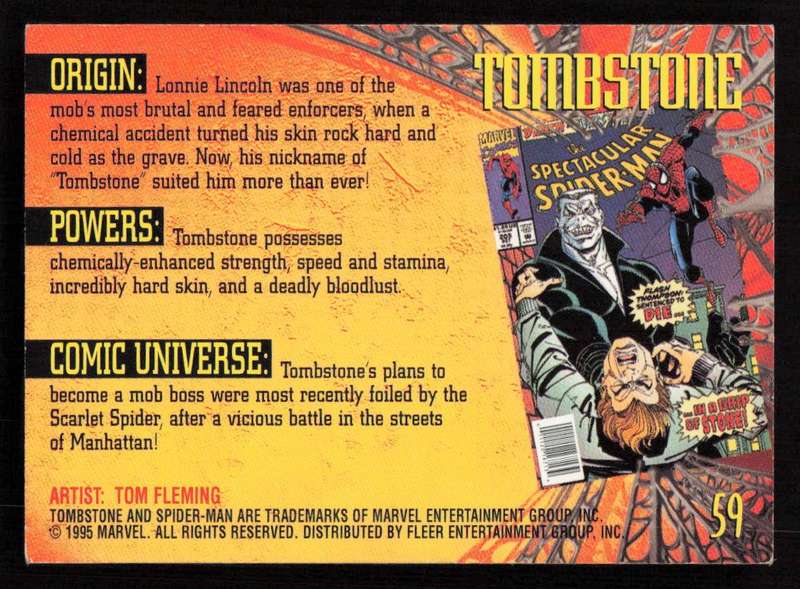 1995 Marvel Fleer Ultra Spider-man 59 Tombstone