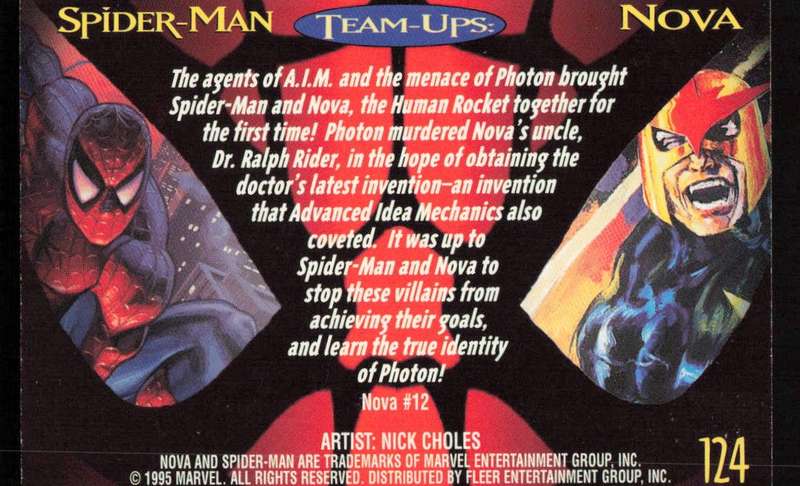 1995 Marvel Fleer Ultra Spider-man 124 Nova