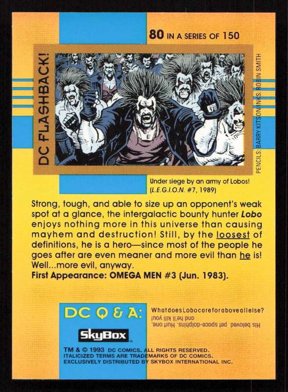 1993 SkyBox DC Comics Lobo Card 80