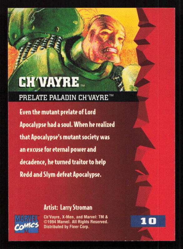 1995 Fleer Ultra X-Men 10 Ch'Vayre