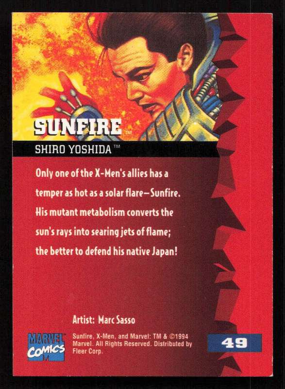1995 Fleer Ultra X-Men 49 Sunfire