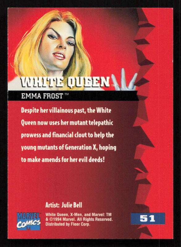1995 Fleer Ultra X-Men 51 White Queen