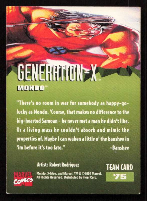 1995 Fleer Ultra X-Men 75 Generation-X Mondo