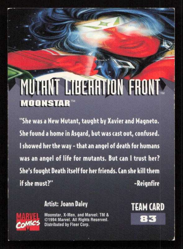 1995 Fleer Ultra X-Men 83 Mutant Liberation Front Moonstar